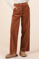 Corduroy Back Elastic Waist Pants Mittoshop Camel S 