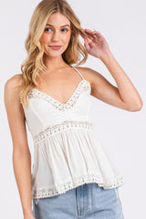 Crisscross Back Lace Detail V-Neck Cami Mittoshop