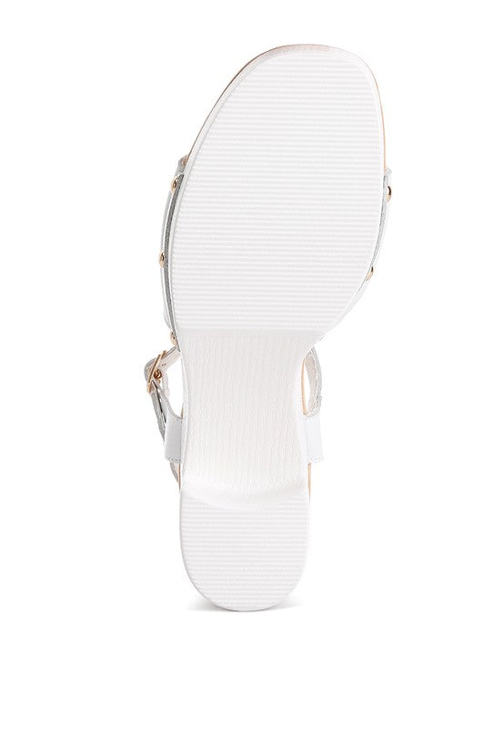 Sawor Recycled Leather High Block Sandals Rag Company   