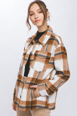 Plaid Button Up Shacket Love Tree   