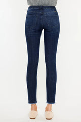 High-Rise Slim Fit Raw Hem Ankle Jeans Kancan