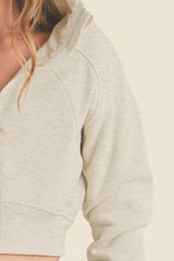 Zip Up Raglan Sleeve Cropped Hoodie Aemi + Co