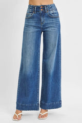 High Rise Ankle Wide Seam Detailed Jeans With Plus Size Risen