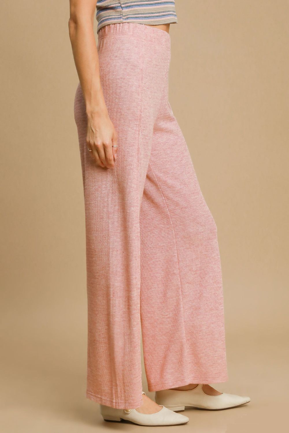 Elastic Waist Wide Leg Knit Pants Umgee