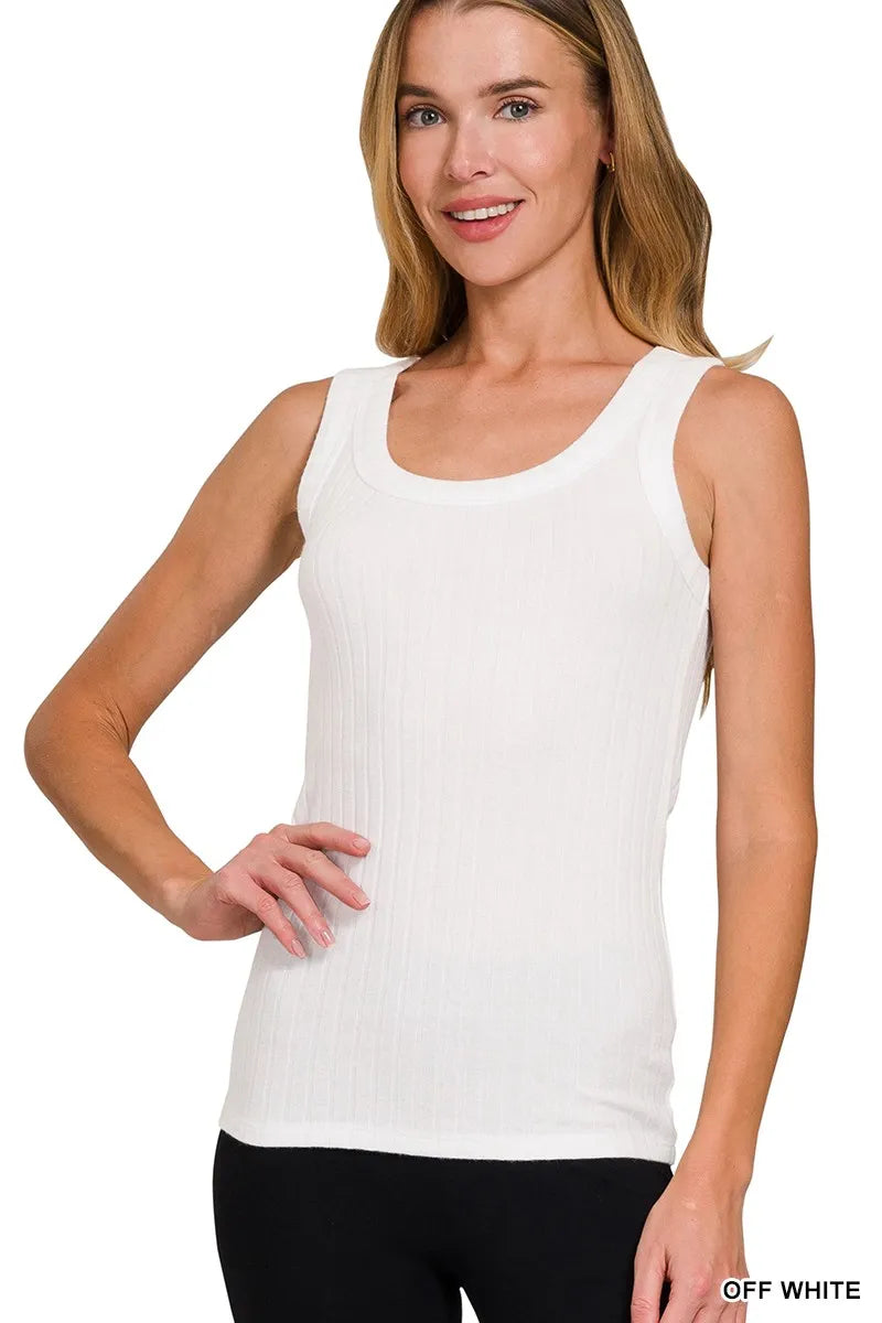 Melange Rib Tank Top ZENANA