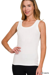 Melange Rib Tank Top ZENANA