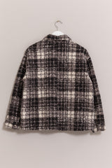 Plaid Button Up Boucle Jacket HYFVE   