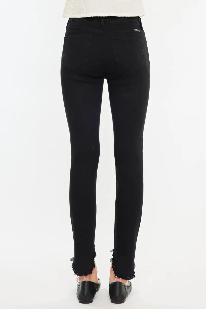 High Rise Black Ankle Skinny Jeans Kancan