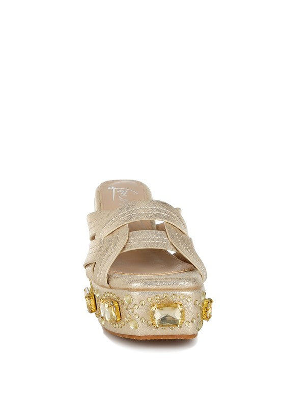 Blistronic Chunky Diamante & Rhinestone Sandals Rag Company   