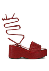 Swifties Rhinestone Embellished Lace-Up Sandals Rag Company   
