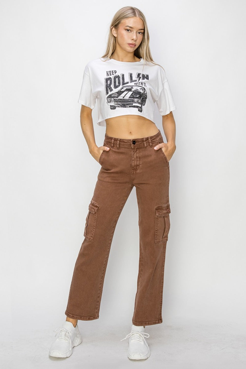 High Rise Cargo Jeans Risen   