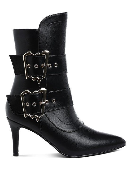 Ebera Chunky Buckle Strap Ankle Boots Rag Company