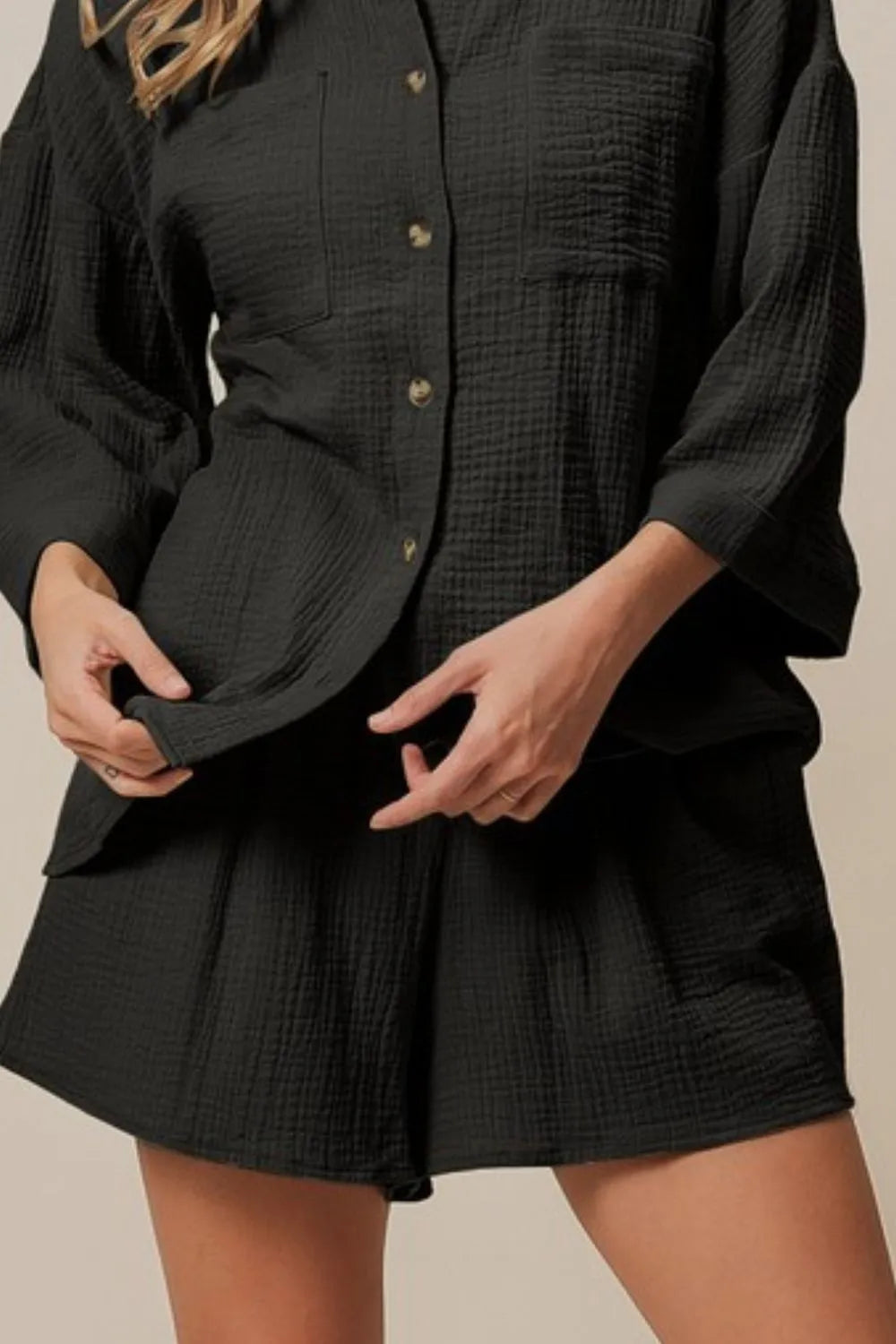 Crinkle Gauze Shirt and Short Set BiBi