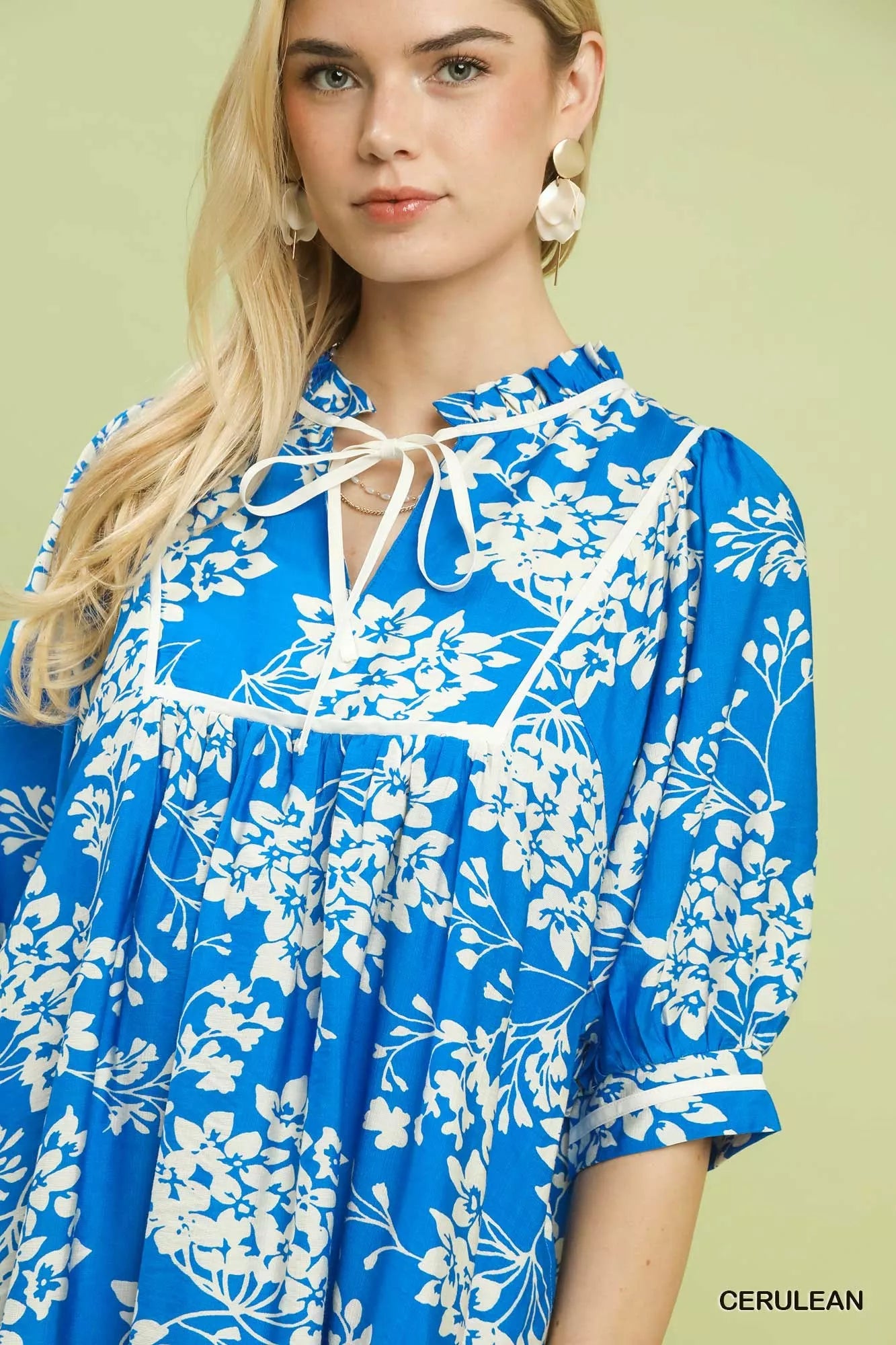 Umgee Floral Babydoll Dress with Pockets Trendsi