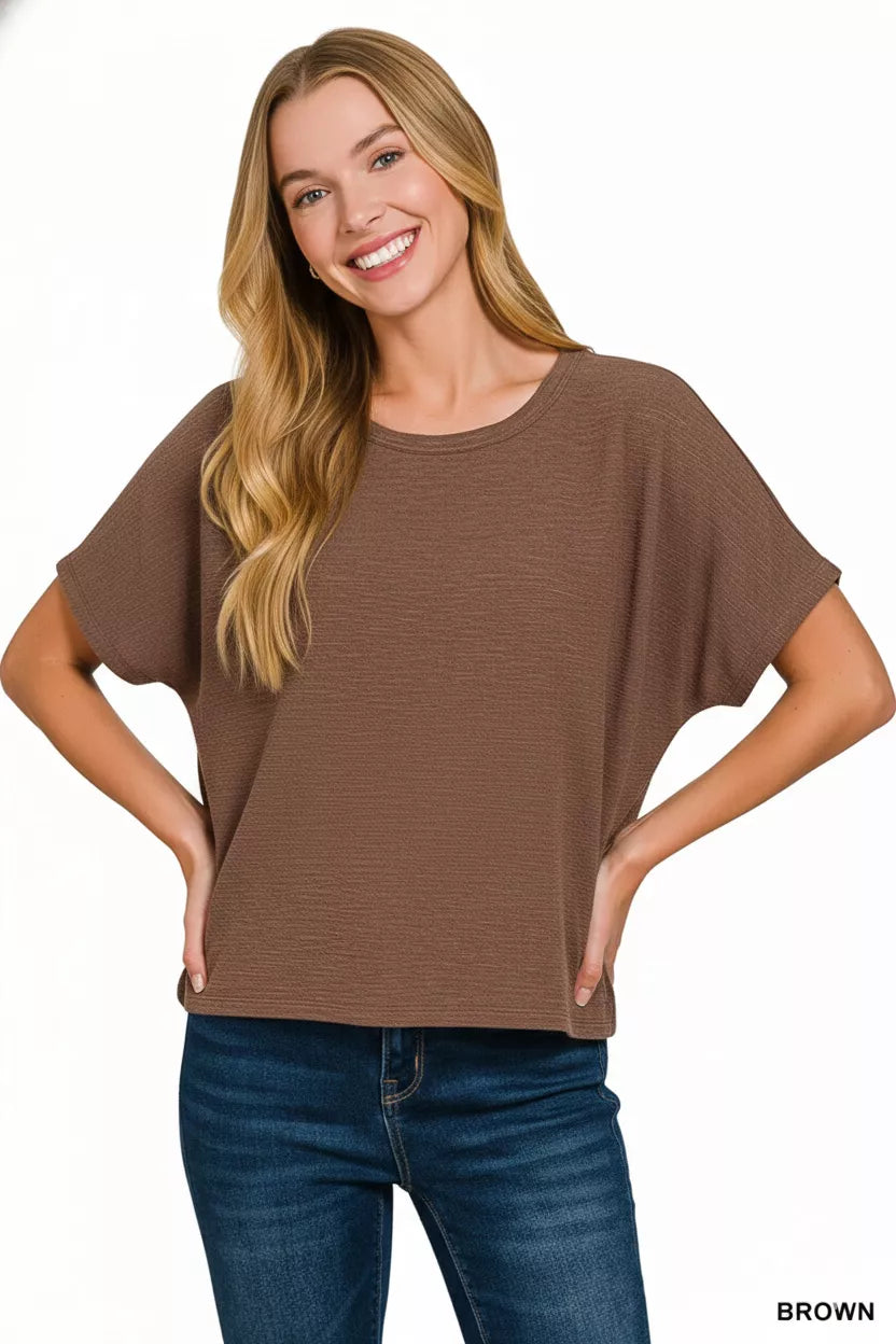 Cotton Slub Oversized Tee ZENANA