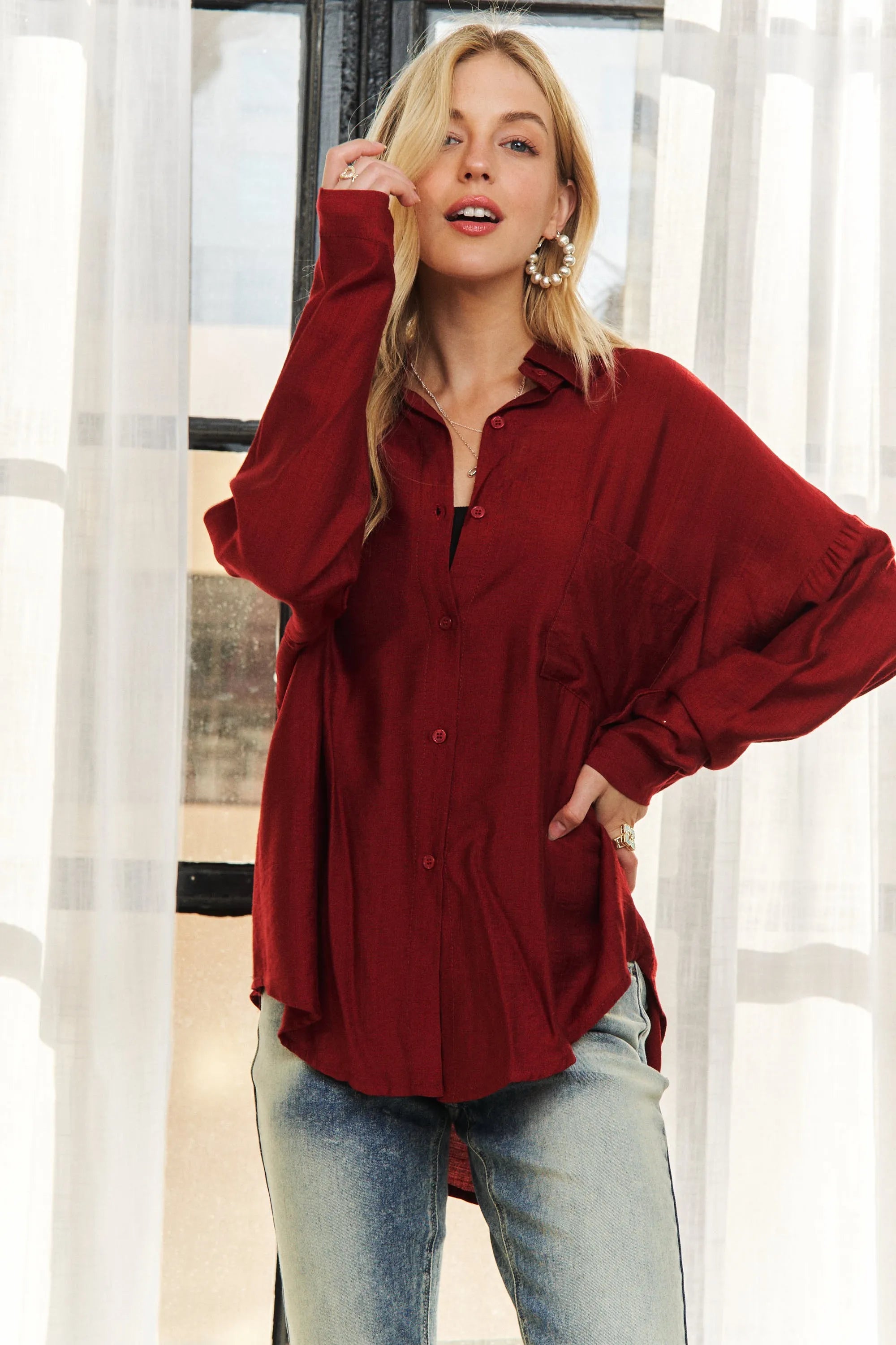 Button Down Linen Shirt Adora