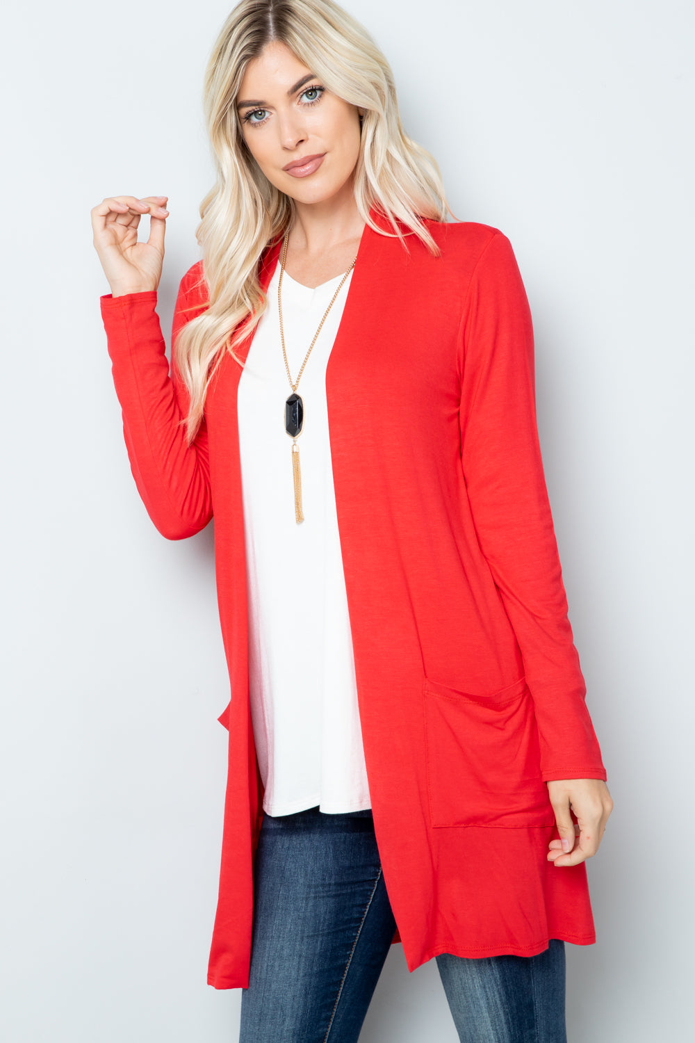 Open Front Cardigan with Pockets Celeste   