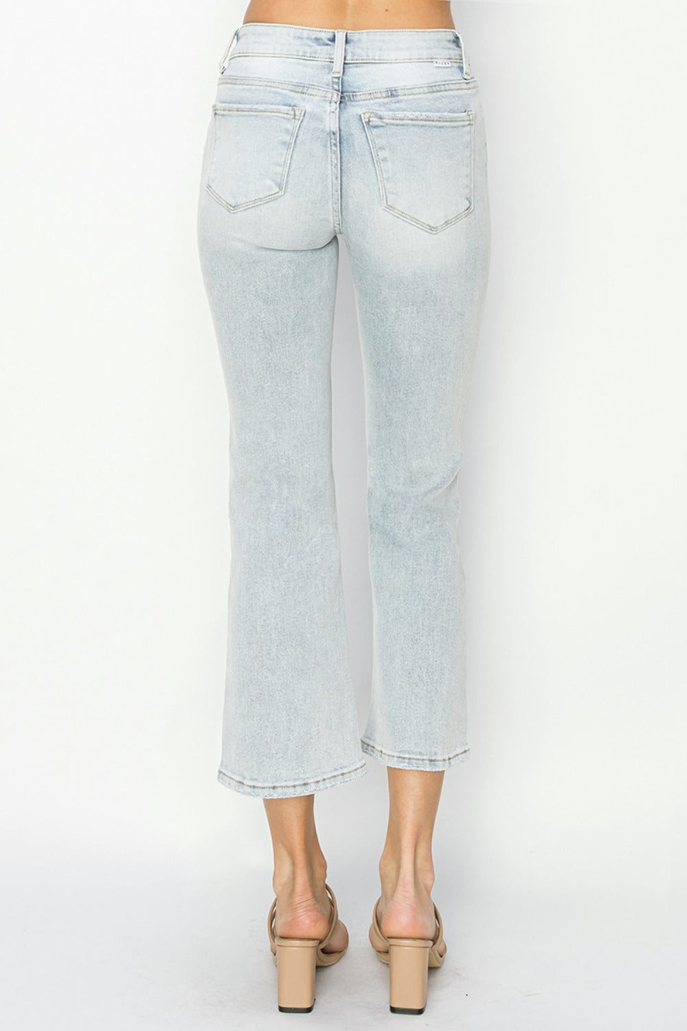 Mid Rise Cropped Flare Jeans Risen   