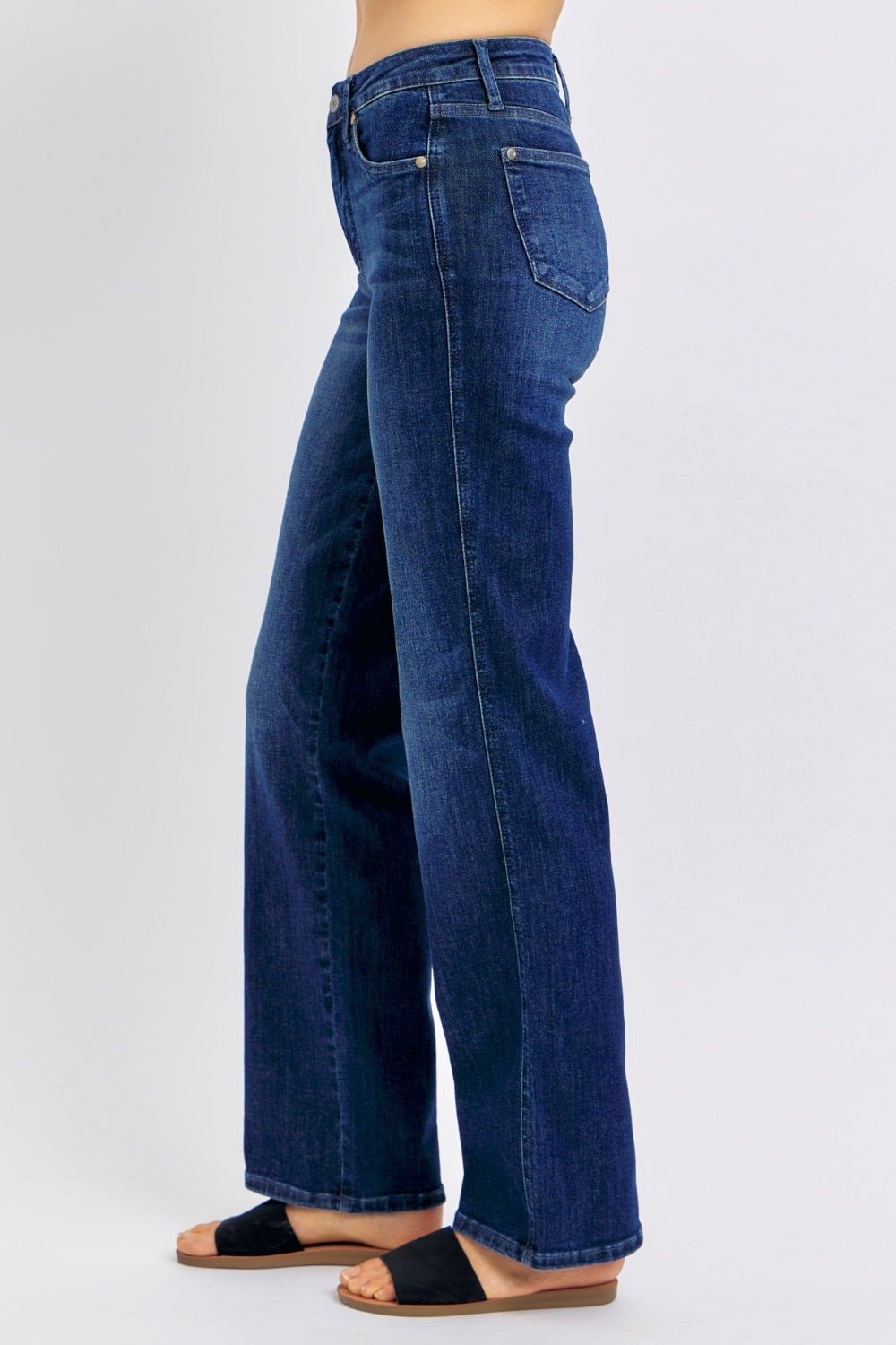 Full Size High Waist Tummy Control Straight Jeans Judy Blue   