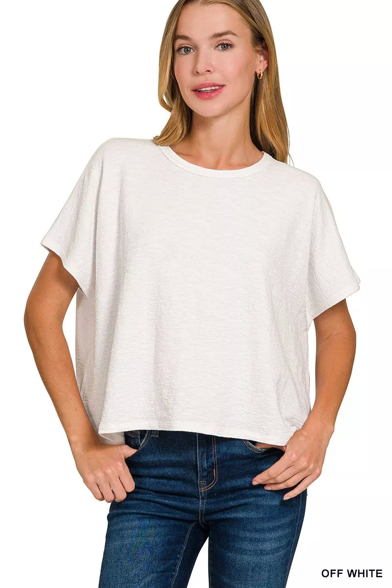 Cotton Slub Oversized Tee ZENANA