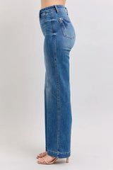 High Waist Contrast Thread Straight Jeans With Plus Size Judy Blue