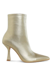 Farnak Metallic Pointed Toe Ankle Boots Rag Company