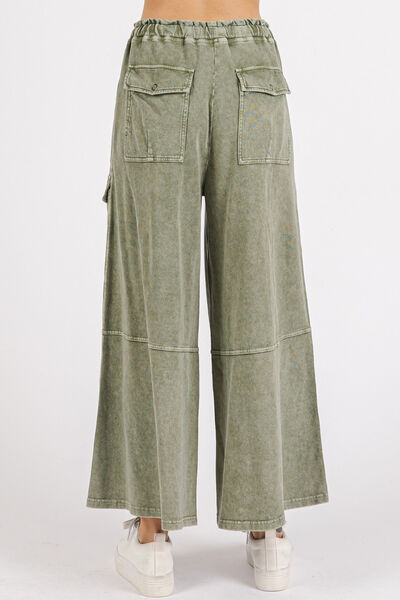 French Terry Cargo Wide Leg Pants Mittoshop