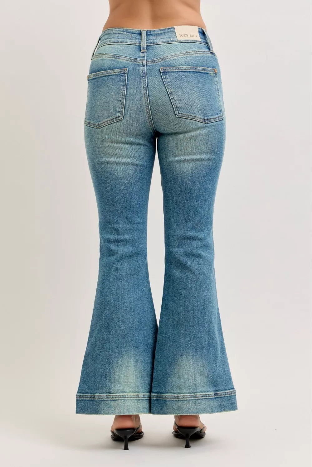 High Waist Vintage Wash Flare Jeans Judy Blue