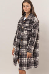 Plaid Button Down Longline Shacket HYFVE   