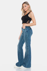 Tummy Control Cut Hem Flare Jeans Judy Blue   