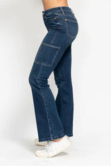 High Waist Cargo Bootcut Jeans Judy Blue
