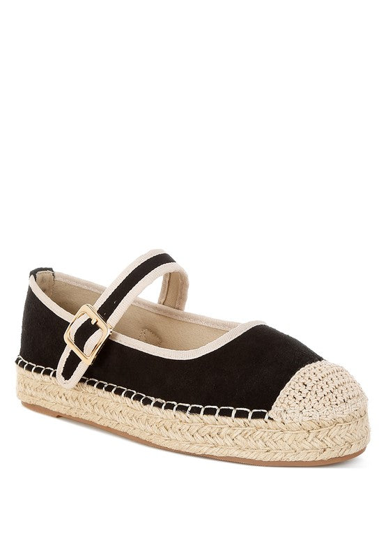 Bolean Soft Suede Leather Mary Jane Espadrilles Rag Company
