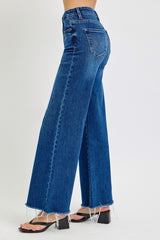 Tummy Control High Rise Wide Leg Jeans Risen   