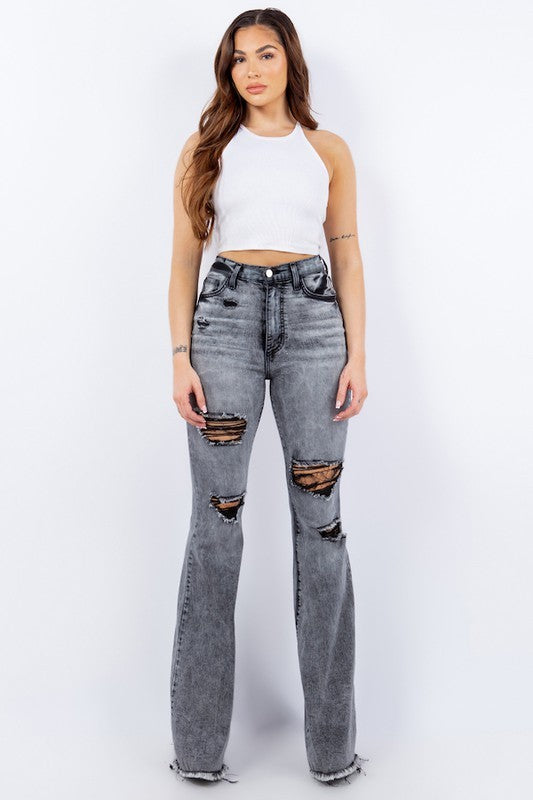 Storm Bell Bottom Jean in Grey GJG Denim   