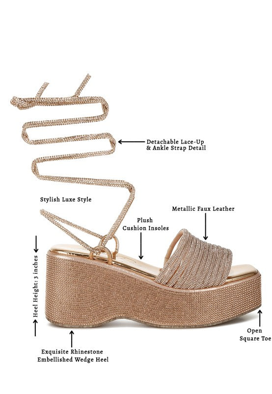 Swifties Rhinestone Embellished Lace-Up Sandals Rag Company   