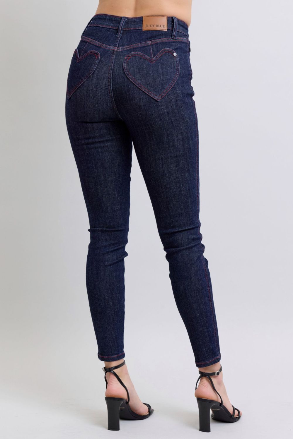 Heart Shaped Back Pockets Skinny Jeans Judy Blue   