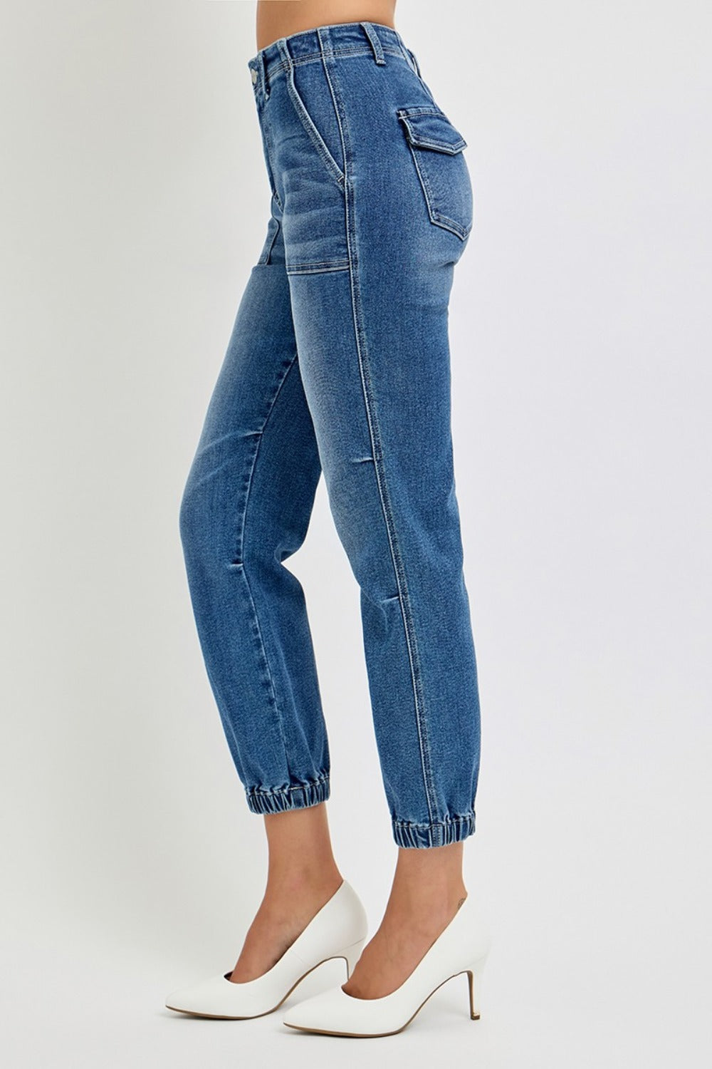 High Rise Ankle Jogger Jeans Risen   