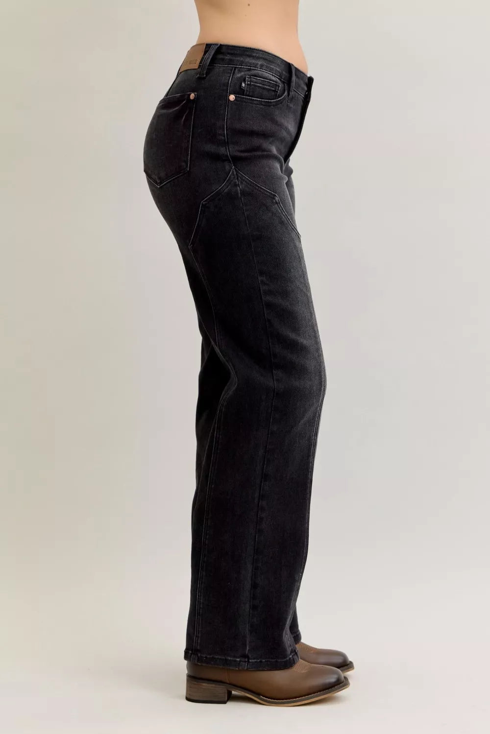 Mid Rise Straight Western Seam Detail Jeans Judy Blue