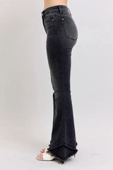 High Waist Flare W/ Mock Fray Tulip Hem Plus Size Judy Blue