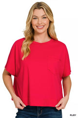 Exposed Seam Boxy Top ZENANA