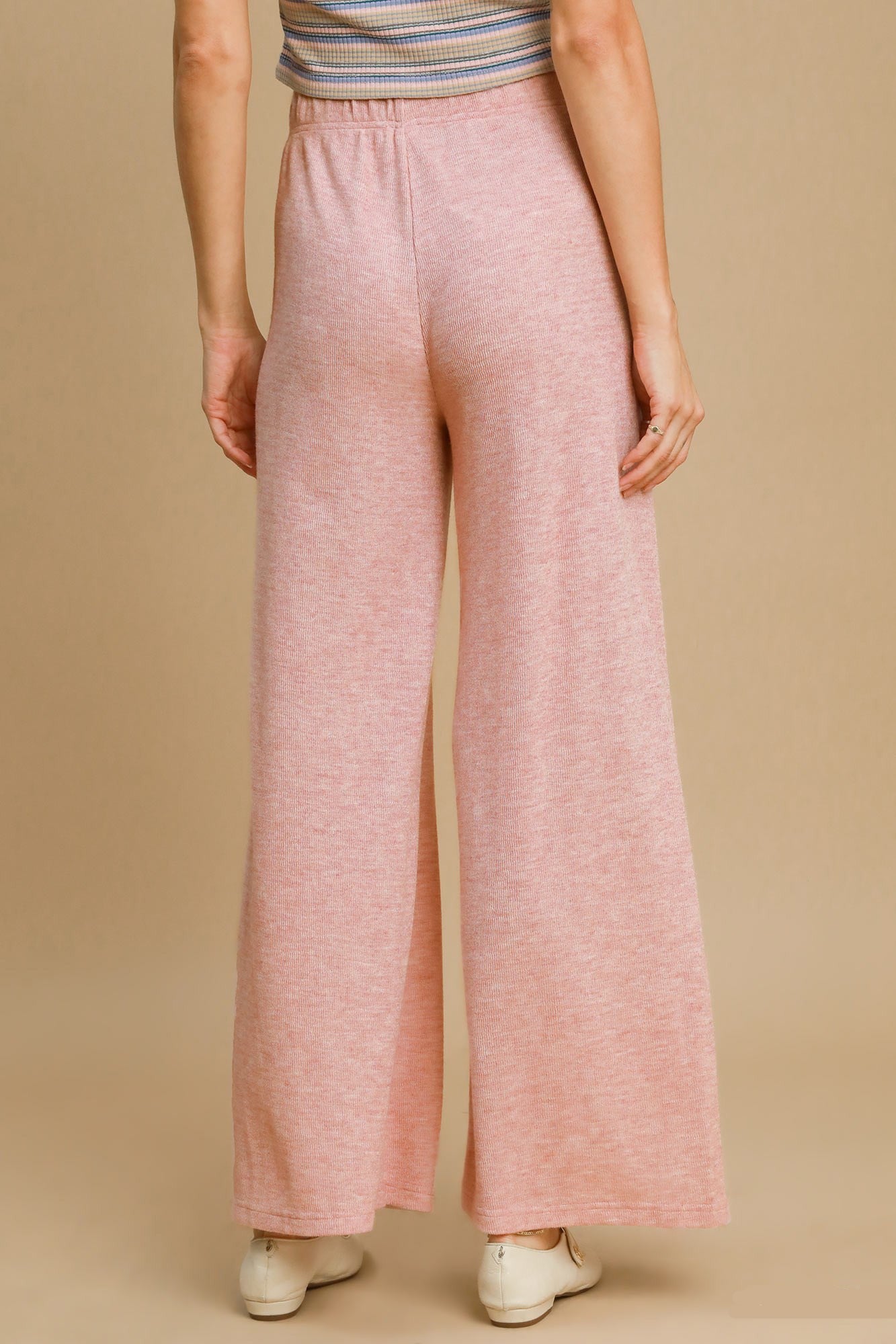 Elastic Waist Wide Leg Knit Pants Umgee