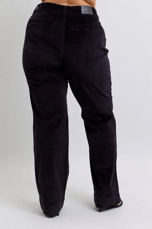 High Waist Corduroy Trouser Wide Plus Size Judy Blue