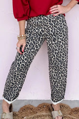 Leopard Print Barrel High-Rise Statement Jeans Simmer & Fay Leopard 4