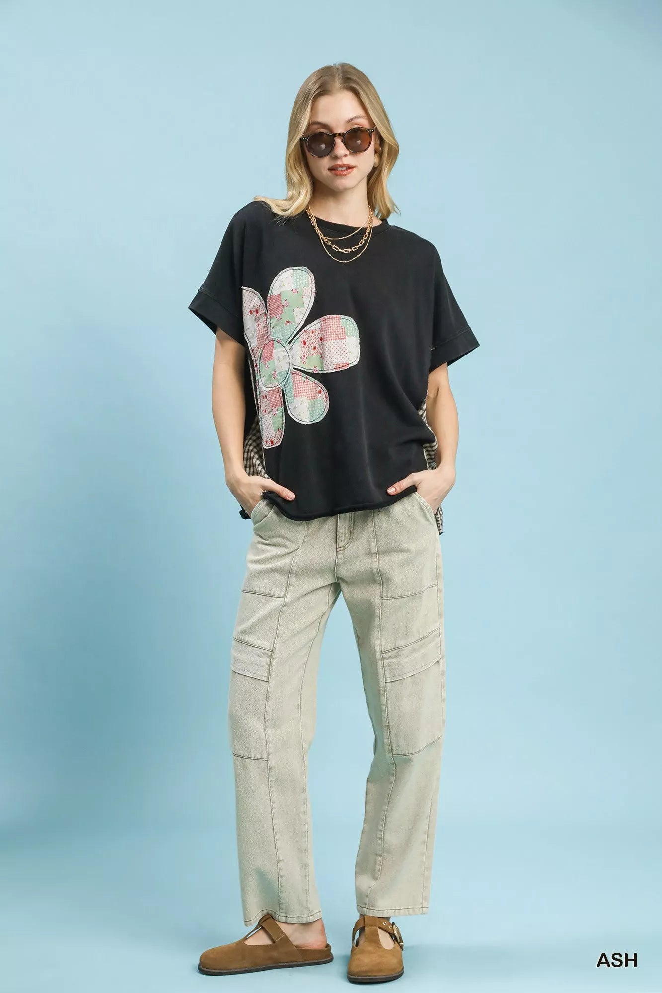 Oversized Mineral Wash French Terry Top Umgee