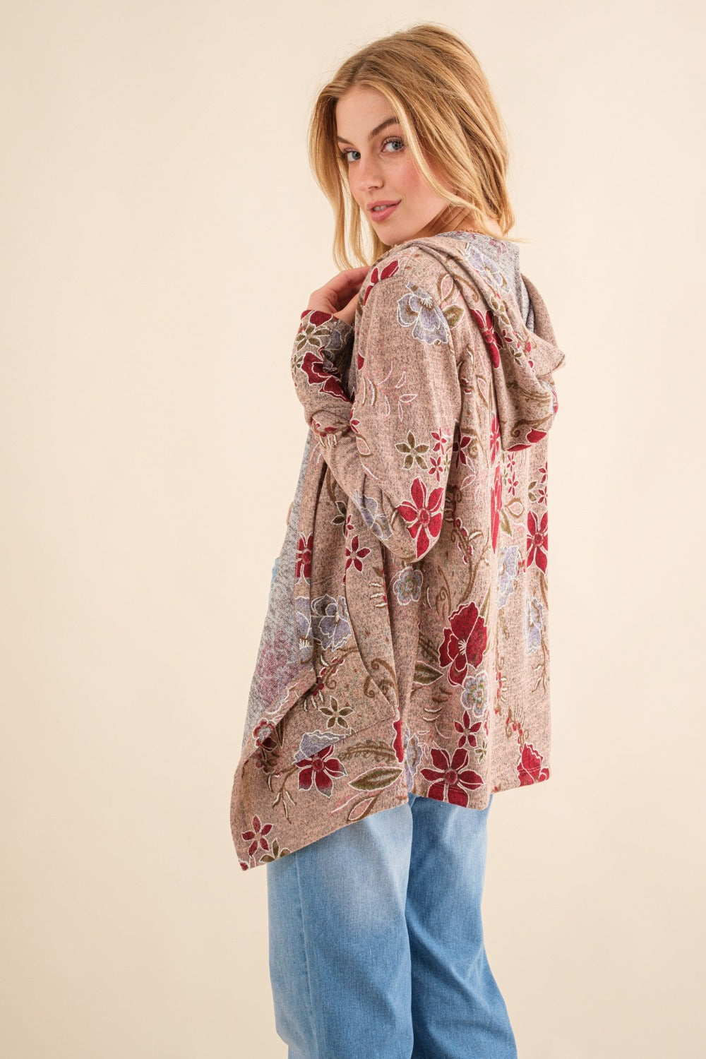 Floral Thermal Hooded Open Front Cardigan And the Why   