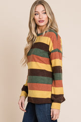 Multi-Color Striped Knit Top BomBom   