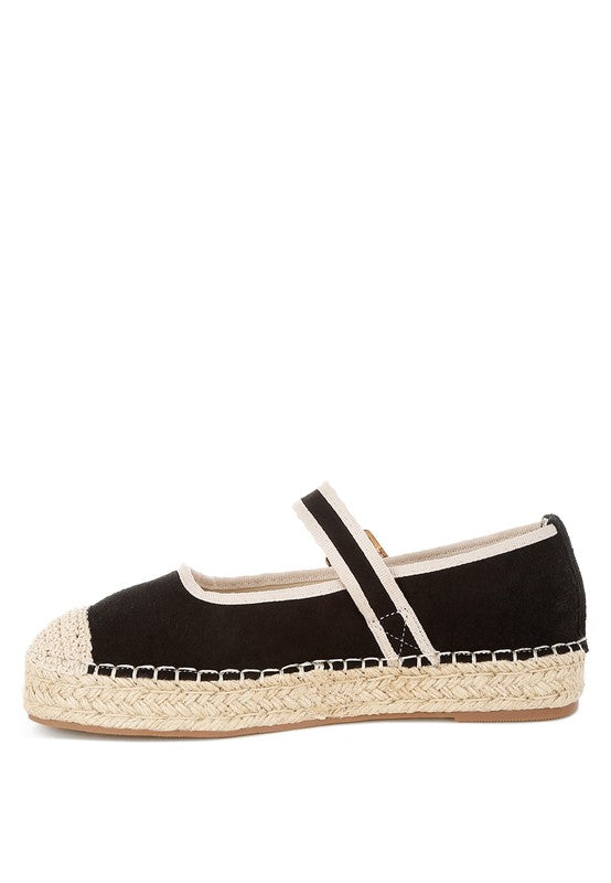 Bolean Soft Suede Leather Mary Jane Espadrilles Rag Company