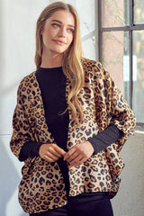 Cheetah Print Dropped Kimono Cardigan - Plus e Luna   