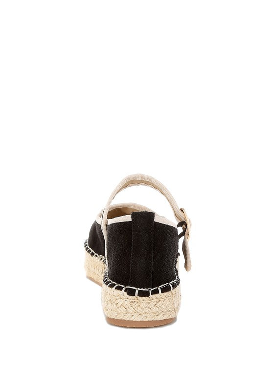 Bolean Soft Suede Leather Mary Jane Espadrilles Rag Company