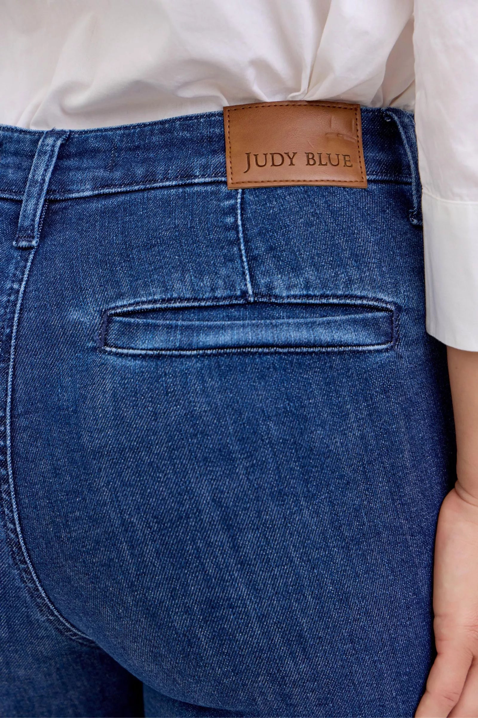 High Waist Flare Jeans with Front Patch Pockets Judy Blue